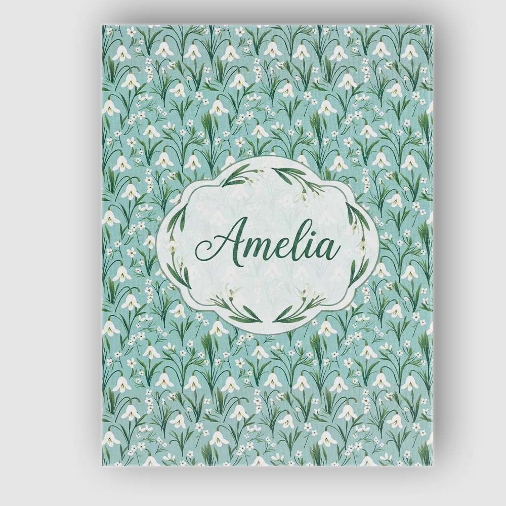 Personalised Name Snowdrop Flowers with Custom Modern Room Accent Elegant Feature Canvas Wall Art Print Decor Picture Ready to Hang