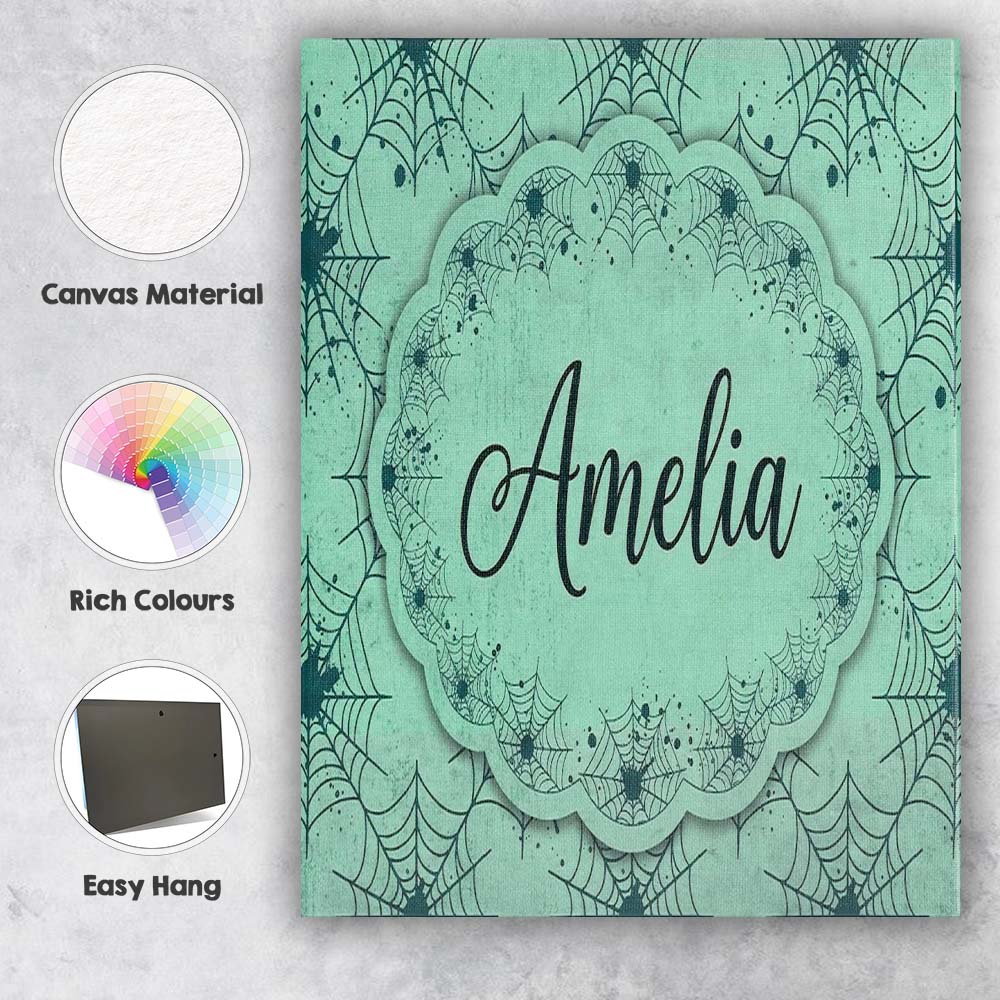 Personalised Name Soft Green Watercolor Custom Modern Room Accent Elegant Feature Canvas Wall Art Print Decor Picture Ready to Hang