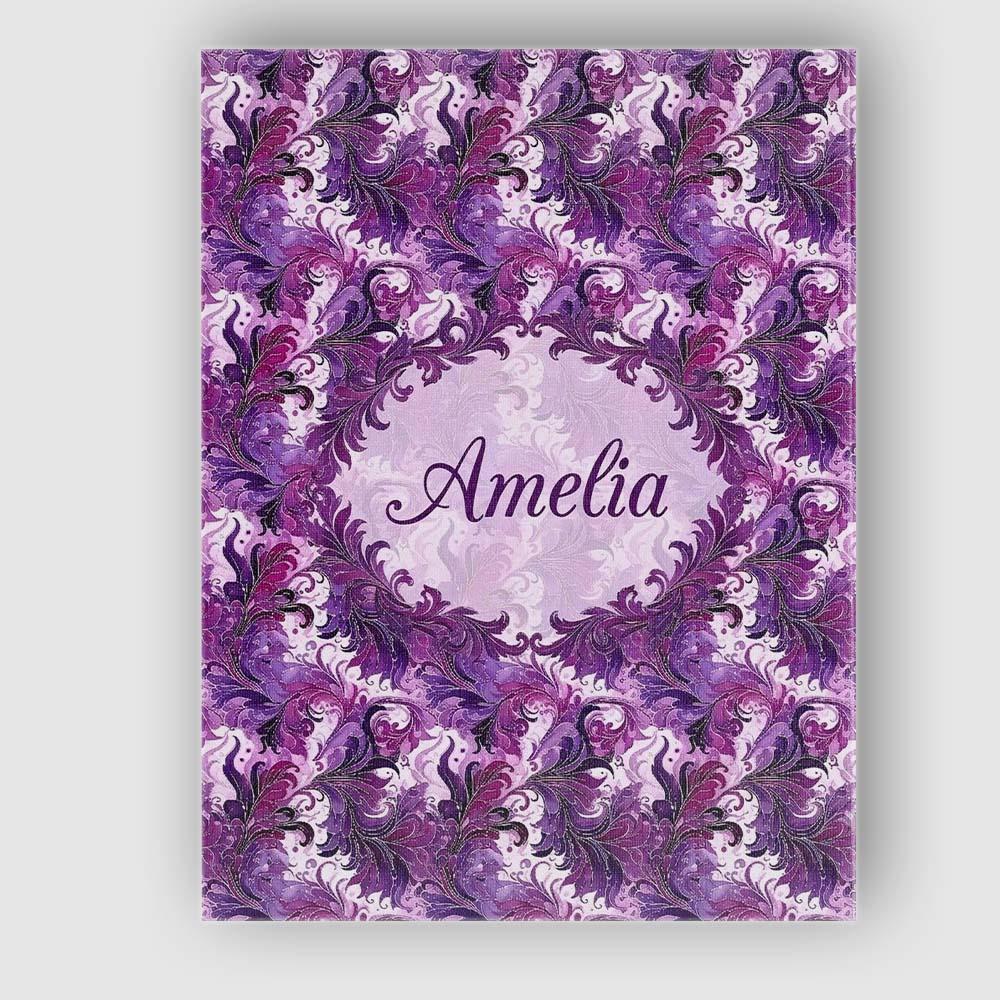Personalised Name Purple and Magenta Custom Premium Decorative Design Modern Room Accent Canvas Wall Art Print Decor Picture Ready to Hang
