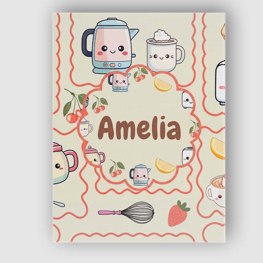 Personalised Name Cute Kawaii Mixer Kettle Custom Unique Gift Idea Elegant Feature Canvas Wall Art Print Decor Picture Ready to Hang