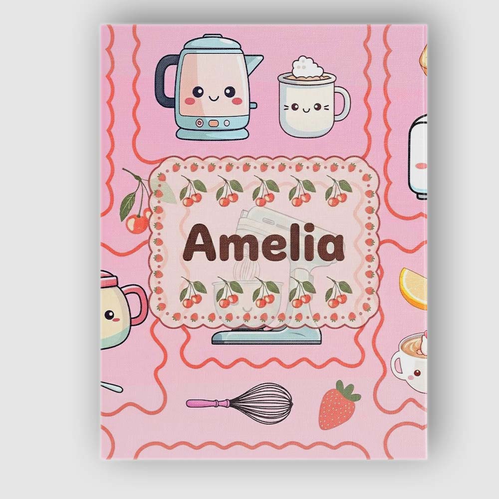 Personalised Name Cute Kawaii Mixer Kettle Custom Unique Gift Idea Elegant Feature Canvas Wall Art Print Decor Picture Ready to Hang