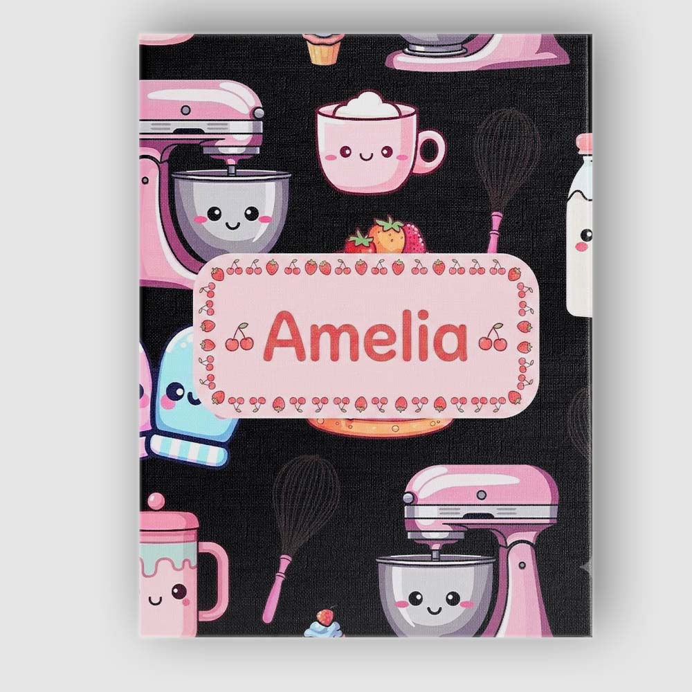 Personalised Name Cute Kawaii Cake Mixer Custom Unique Gift Idea Elegant Feature Canvas Wall Art Print Decor Picture Ready to Hang