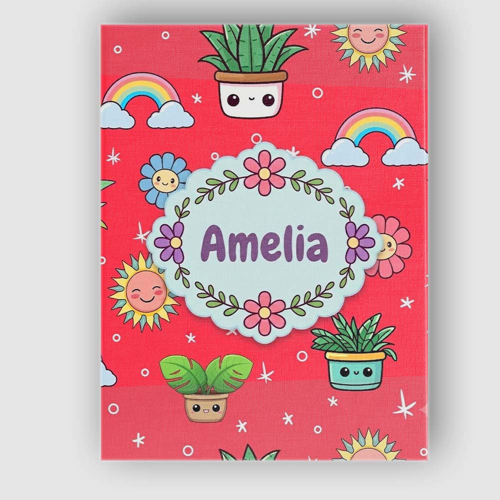 Personalised Name Cute Kawaii Plants Custom Premium Decorative Design Modern Room Accent Canvas Wall Art Print Decor Picture Ready to Hang