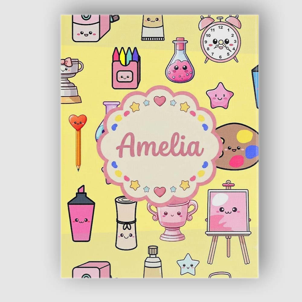 Personalised Name Cute Kawaii Graduation Custom Unique Gift Idea Elegant Feature Canvas Wall Art Print Decor Picture Ready to Hang