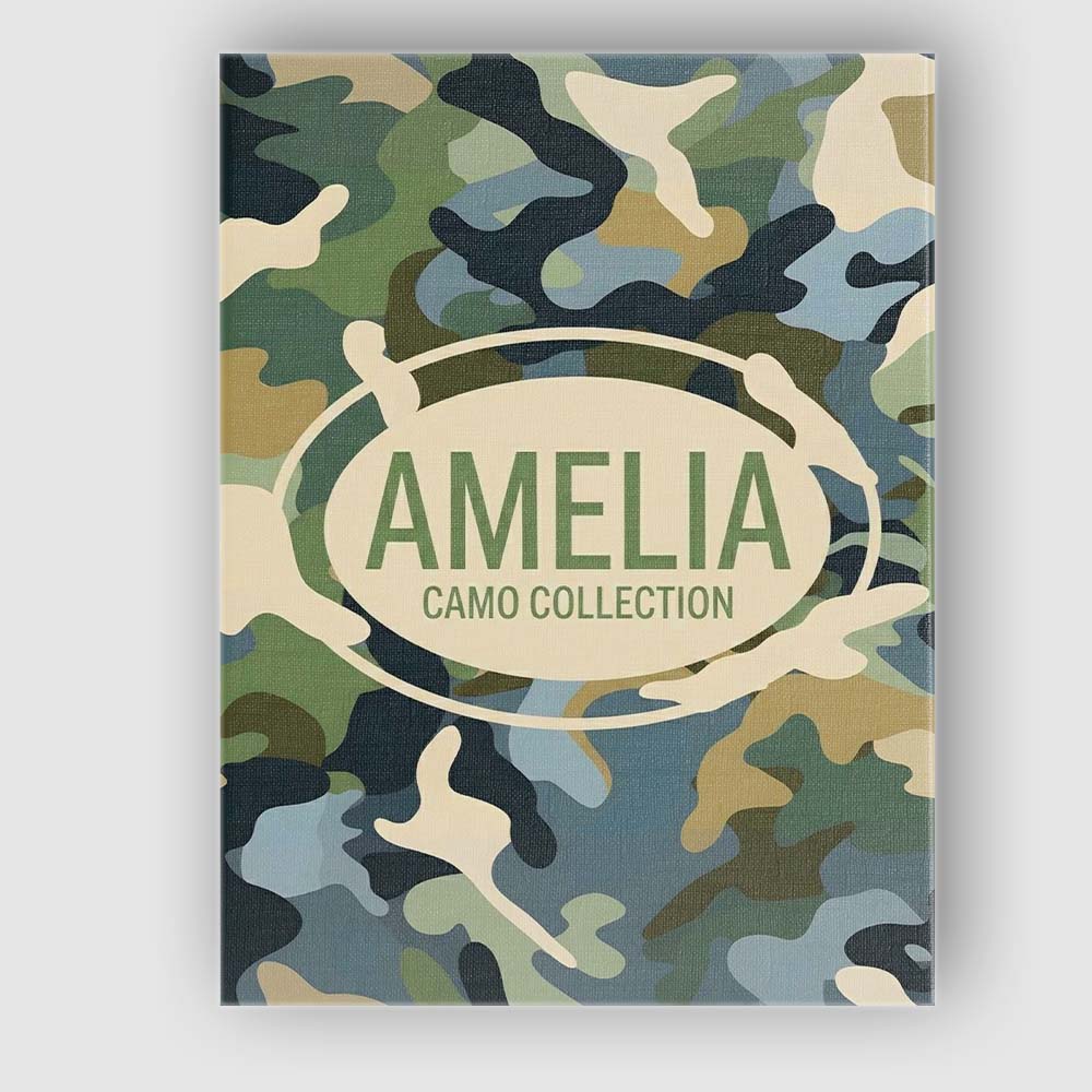 Personalised Name Multi Tone Woodland Camouflage Seamless Pattern Custom Bespoke Canvas Wall Art Print Decor Picture Ready to Hang