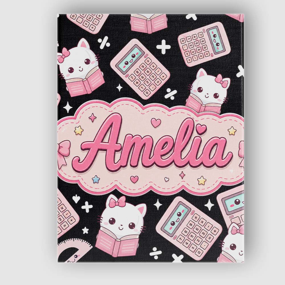 Personalised Name Cute Kawaii Space Learning Custom Bespoke Contemporary Display Canvas Wall Art Print Decor Picture Ready to Hang
