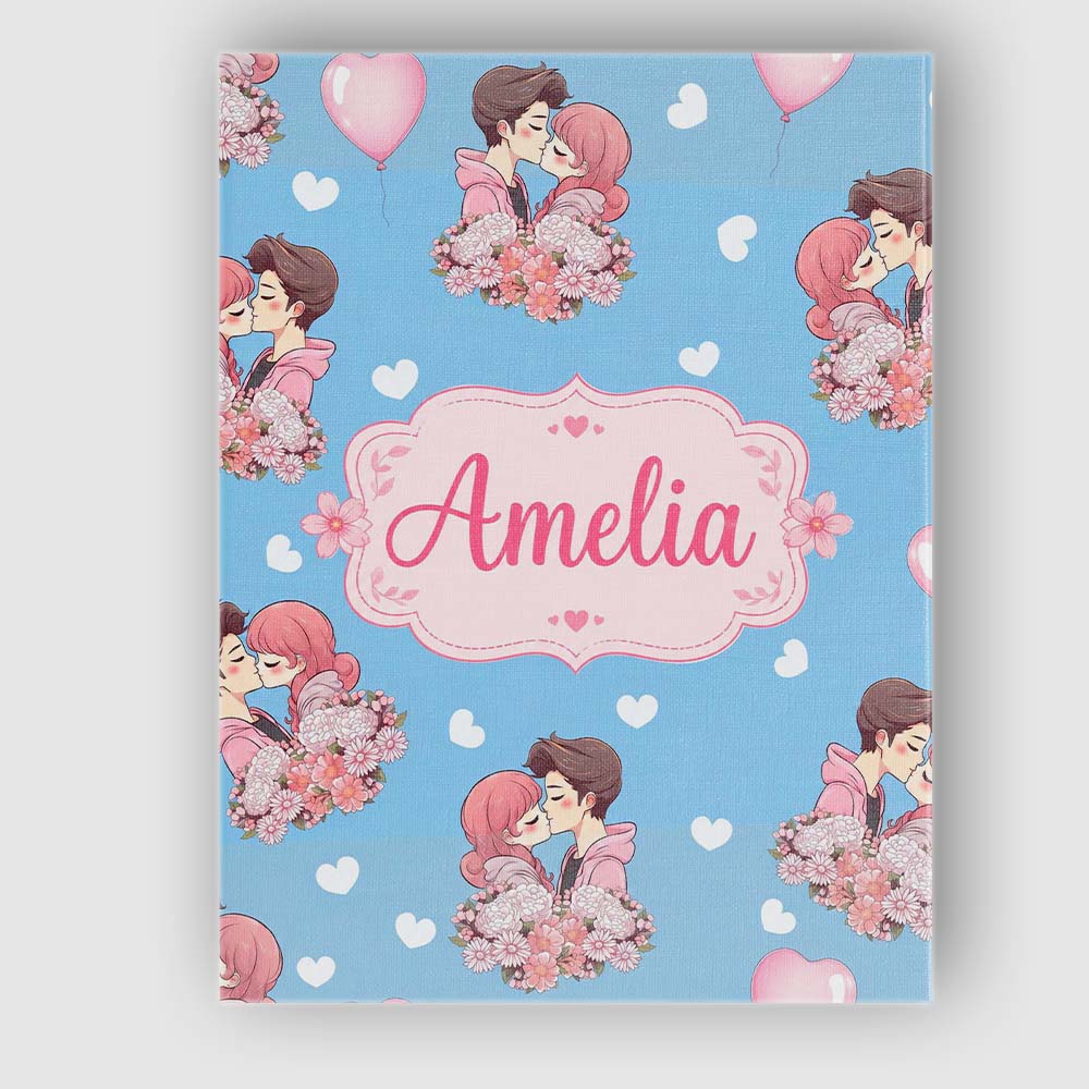 Personalised Name Valentines Love Couple Custom Unique Gift Idea Elegant Feature Canvas Wall Art Print Decor Picture Ready to Hang