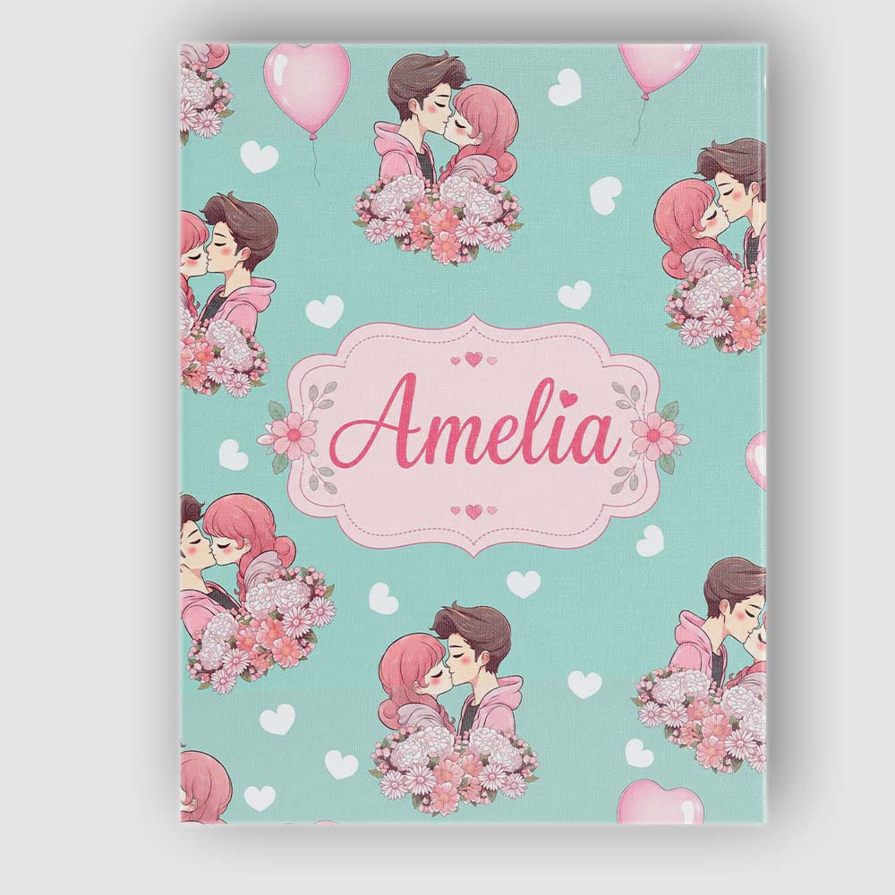 Personalised Name Valentines Love Couple Custom Unique Gift Idea Elegant Feature Canvas Wall Art Print Decor Picture Ready to Hang
