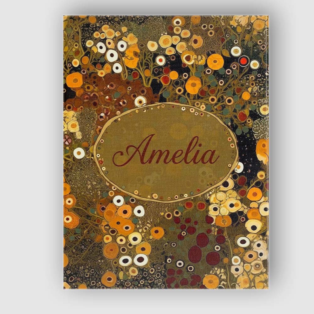 Personalised Name Abstract Golden Brown Custom Modern Room Accent Elegant Feature Canvas Wall Art Print Decor Picture Ready to Hang
