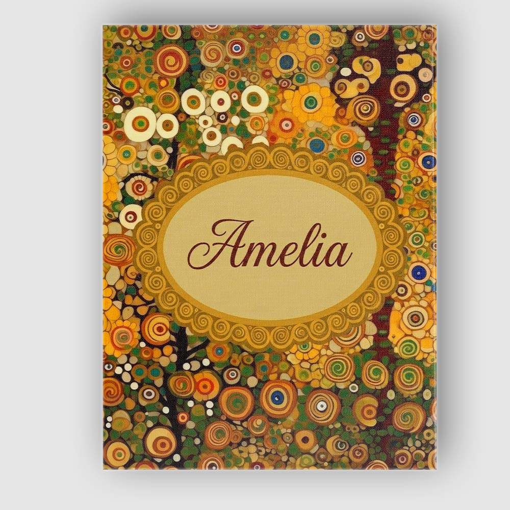 Personalised Name Vibrant Circular Floral Custom Unique Gift Idea Elegant Feature Canvas Wall Art Print Decor Picture Ready to Hang