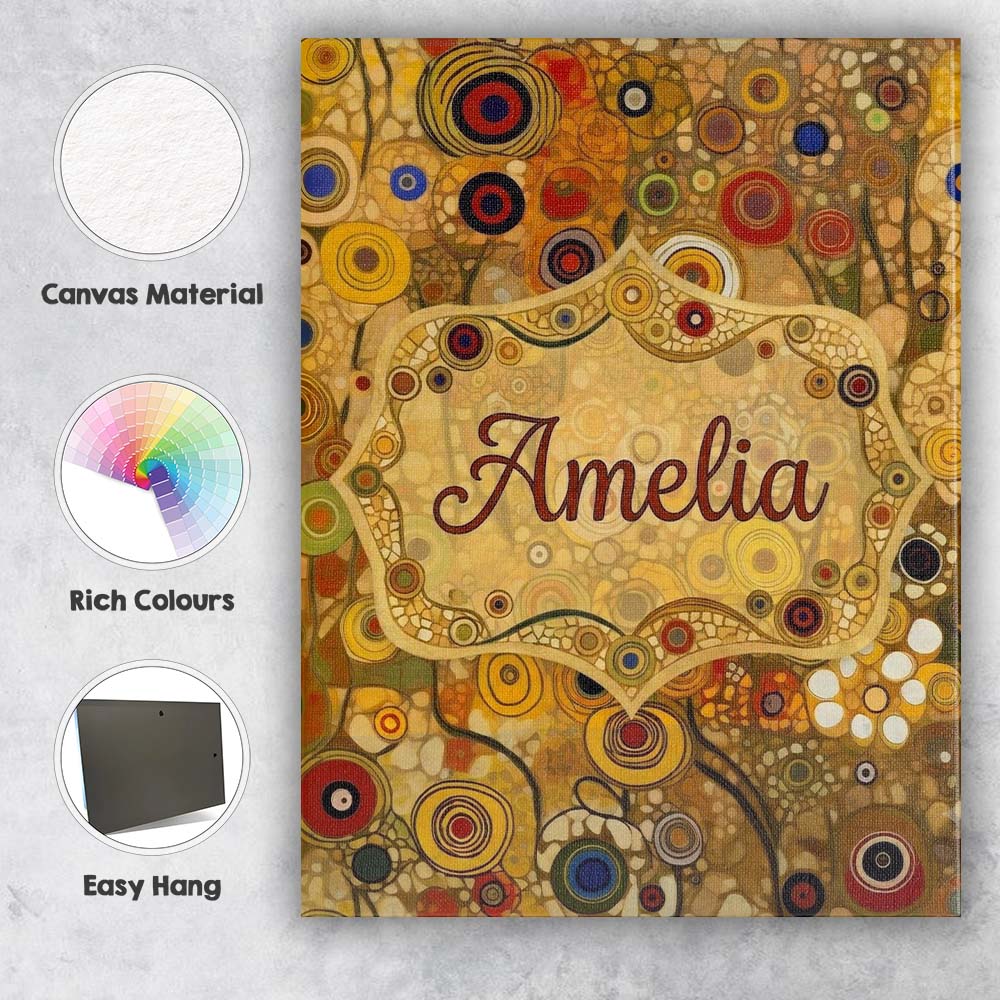 Personalised Name Soft Neutral Abstract Custom Modern Room Accent Elegant Feature Canvas Wall Art Print Decor Picture Ready to Hang