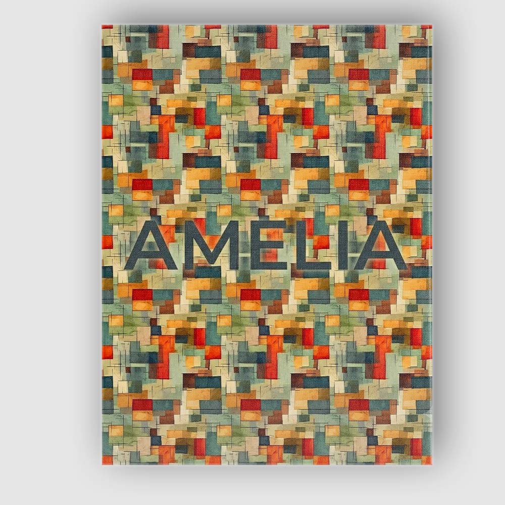 Personalised Name Textured Abstract Mid Custom Modern Room Accent Elegant Feature Canvas Wall Art Print Decor Picture Ready to Hang