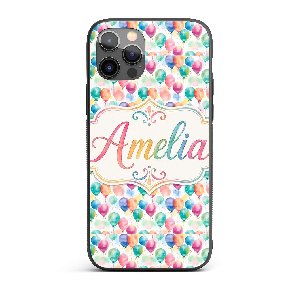 Soft Pastel Balloon Dreamy Seamless Pattern Light Custom Name Protective Phone Case Mobile Cover Durable Everyday Smartphone Shock Resistant