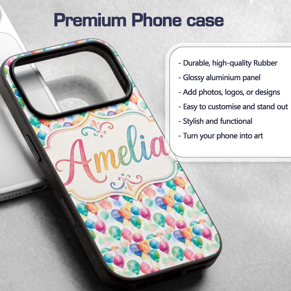 Soft Pastel Balloon Dreamy Seamless Pattern Light Custom Name Protective Phone Case Mobile Cover Durable Everyday Smartphone Shock Resistant