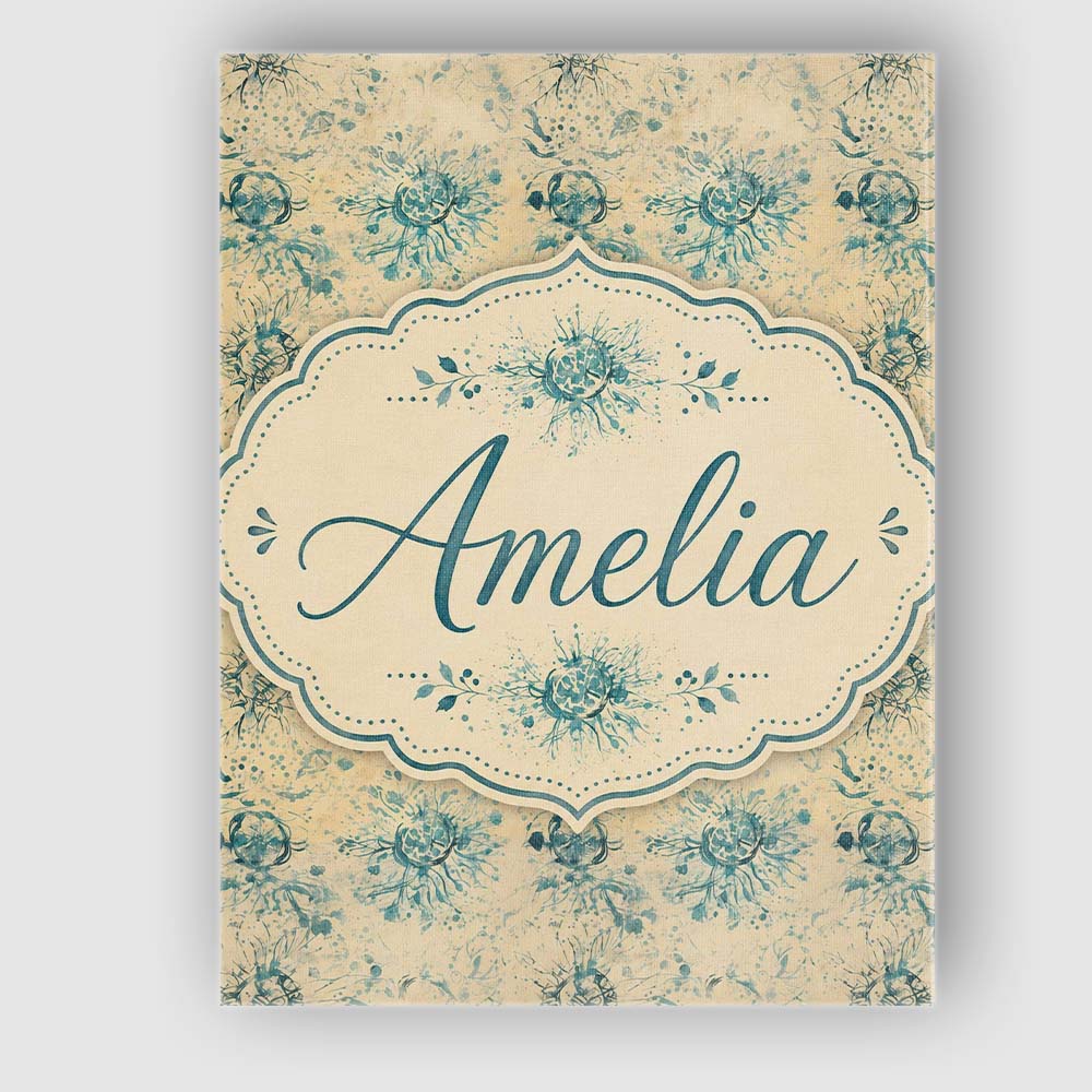 Personalised Name Abstract Botanical Ink Custom Unique Gift Idea Elegant Feature Canvas Wall Art Print Decor Picture Ready to Hang