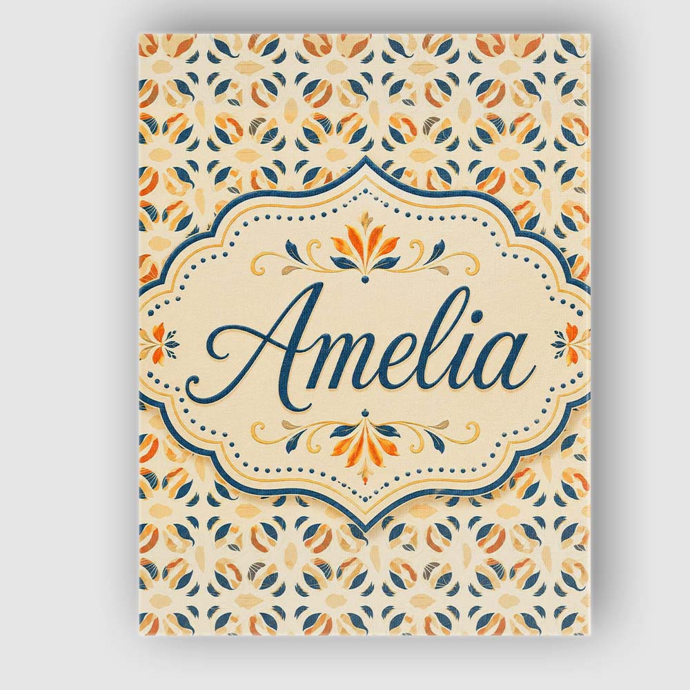 Personalised Name Modern Organic Leaf and Custom Unique Gift Idea Elegant Feature Canvas Wall Art Print Decor Picture Ready to Hang