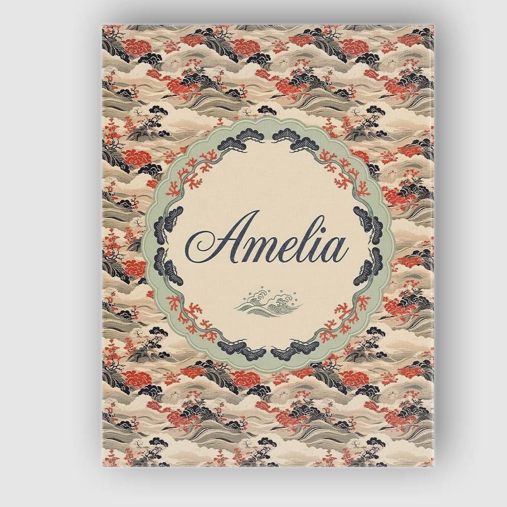 Personalised Name Classic Landscape Waves Custom Unique Gift Idea Elegant Feature Canvas Wall Art Print Decor Picture Ready to Hang