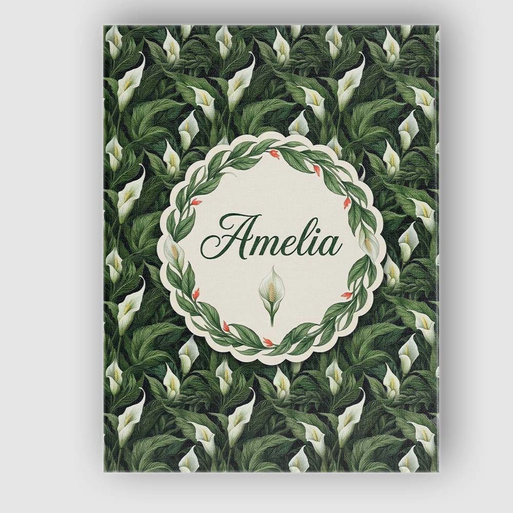 Personalised Name Dense Botanical Peace Custom Modern Room Accent Elegant Feature Canvas Wall Art Print Decor Picture Ready to Hang