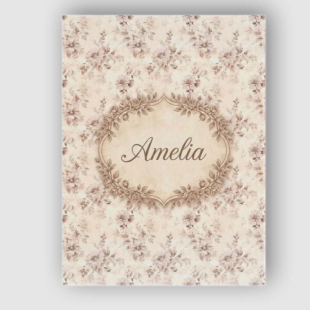 Personalised Name Muted Blush Floral Custom Premium Decorative Design Modern Room Accent Canvas Wall Art Print Decor Picture Ready to Hang