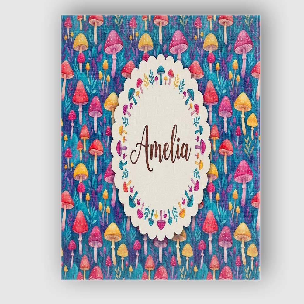 Personalised Name Vibrant Neon Fantasy Custom Modern Room Accent Elegant Feature Canvas Wall Art Print Decor Picture Ready to Hang