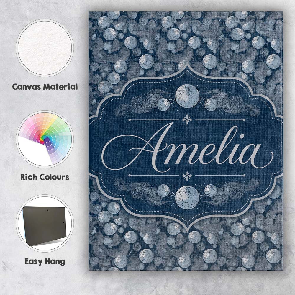 Personalised Name Abstract Ocean Bubble Custom Modern Room Accent Elegant Feature Canvas Wall Art Print Decor Picture Ready to Hang