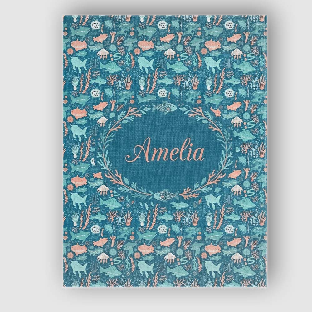 Personalised Name Cute Ocean Sea Life Fish Custom Unique Gift Idea Elegant Feature Canvas Wall Art Print Decor Picture Ready to Hang