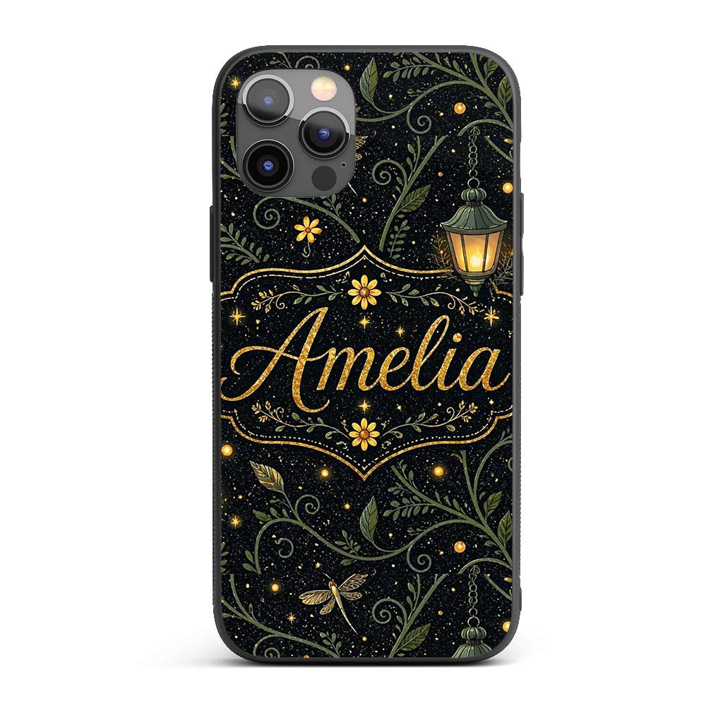 Celestial Lantern Botanical Decorative Design Custom Name Protective Phone Case Mobile Cover Durable Everyday Smartphone Shock Resistant