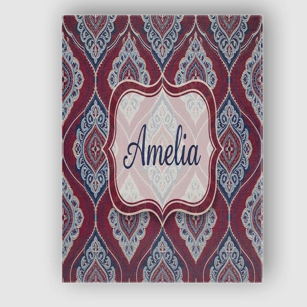 Personalised Name Modern Leaf Shape Pattern Custom Bespoke Interior Contemporary Canvas Wall Art Print Decor Picture Ready to Hang