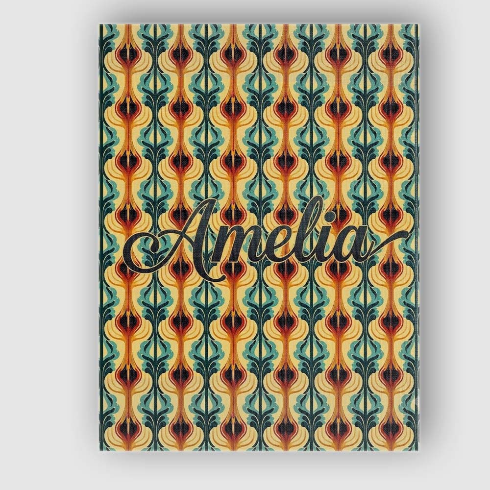Personalised Name Elegant Ornamental Leaf Custom Bespoke Decorative Contemporary Canvas Wall Art Print Decor Picture Ready to Hang