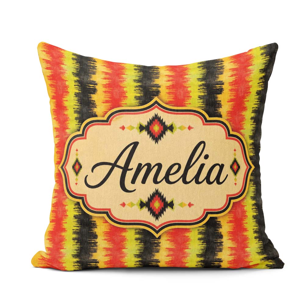 Custom Name Rough Brush Stripe Pattern in Red and Black Seamless Square Filled Cushion Throw Pillow Sofa Bed Home Decor Zip Washable UK Made