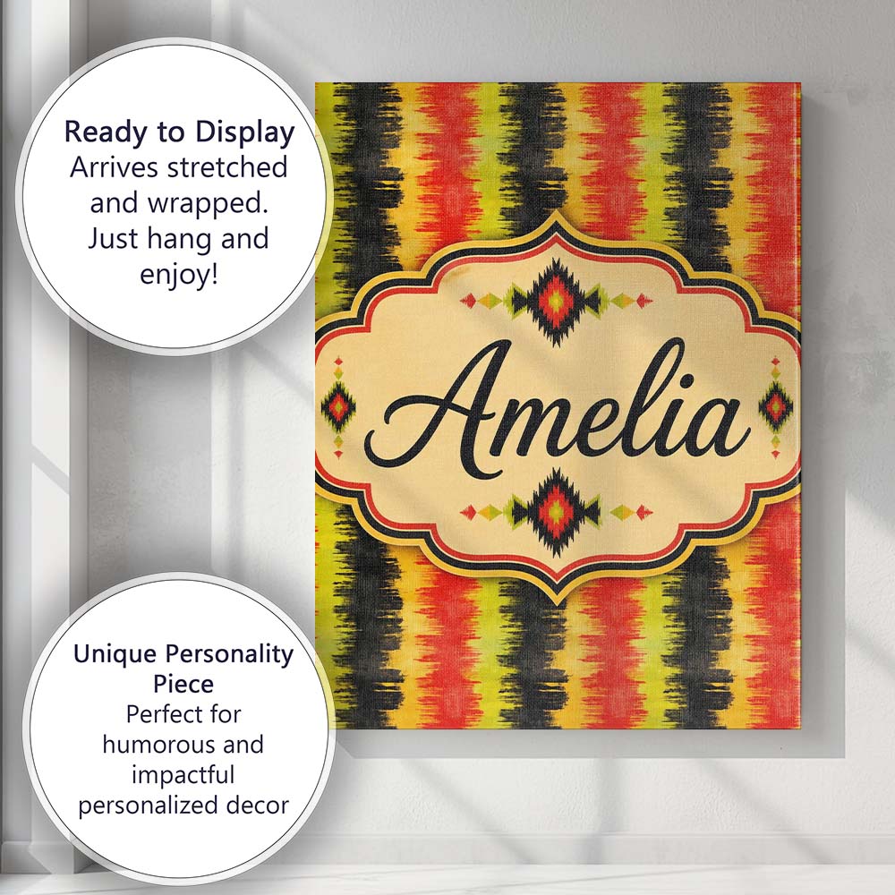 Personalised Name Rough Brush Stripe Custom Premium Decorative Design Modern Room Accent Canvas Wall Art Print Decor Picture Ready to Hang