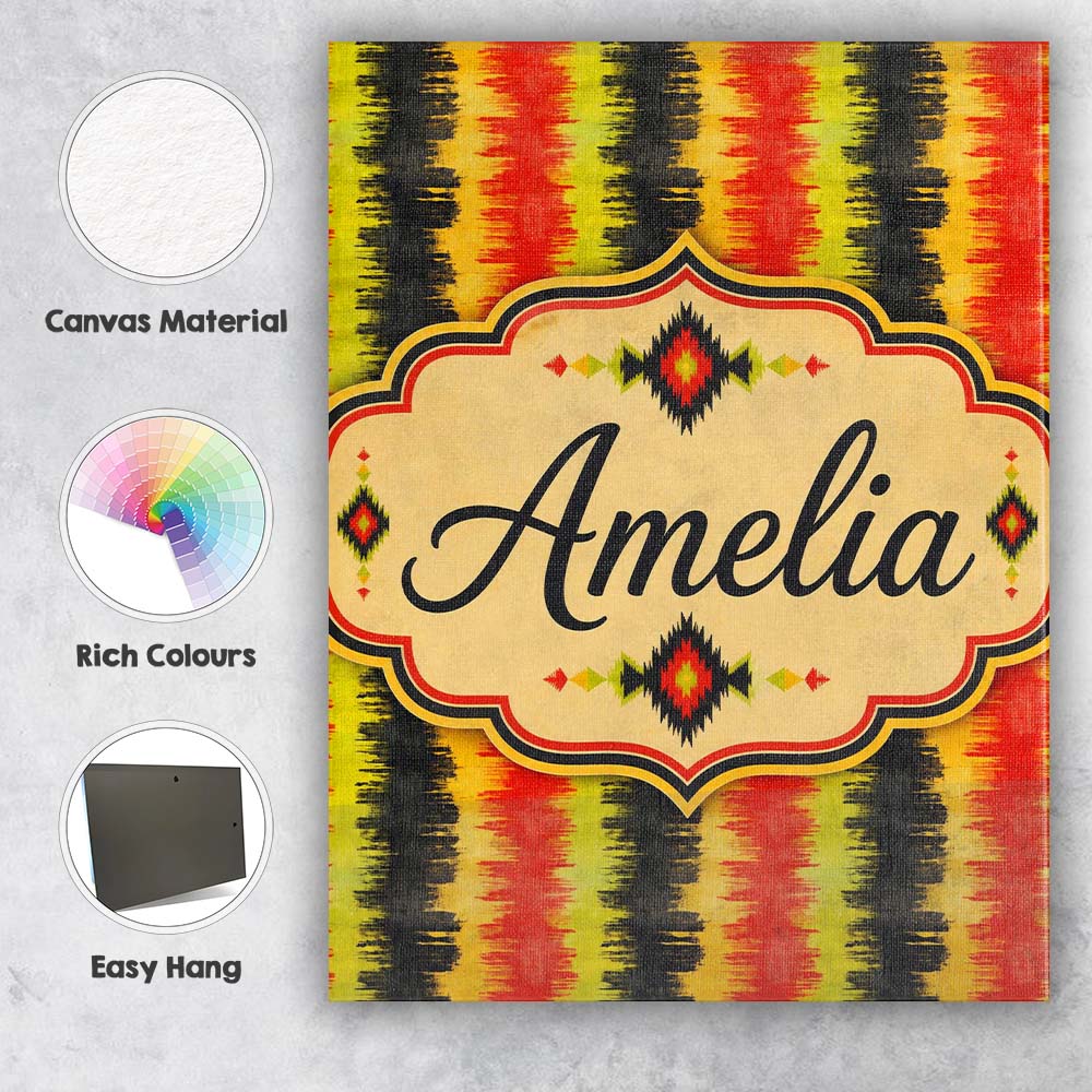Personalised Name Rough Brush Stripe Custom Premium Decorative Design Modern Room Accent Canvas Wall Art Print Decor Picture Ready to Hang