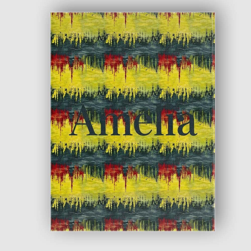 Personalised Name Grunge Paint Stroke Custom Modern Room Accent Creative Decorator Style Canvas Wall Art Print Decor Picture Ready to Hang