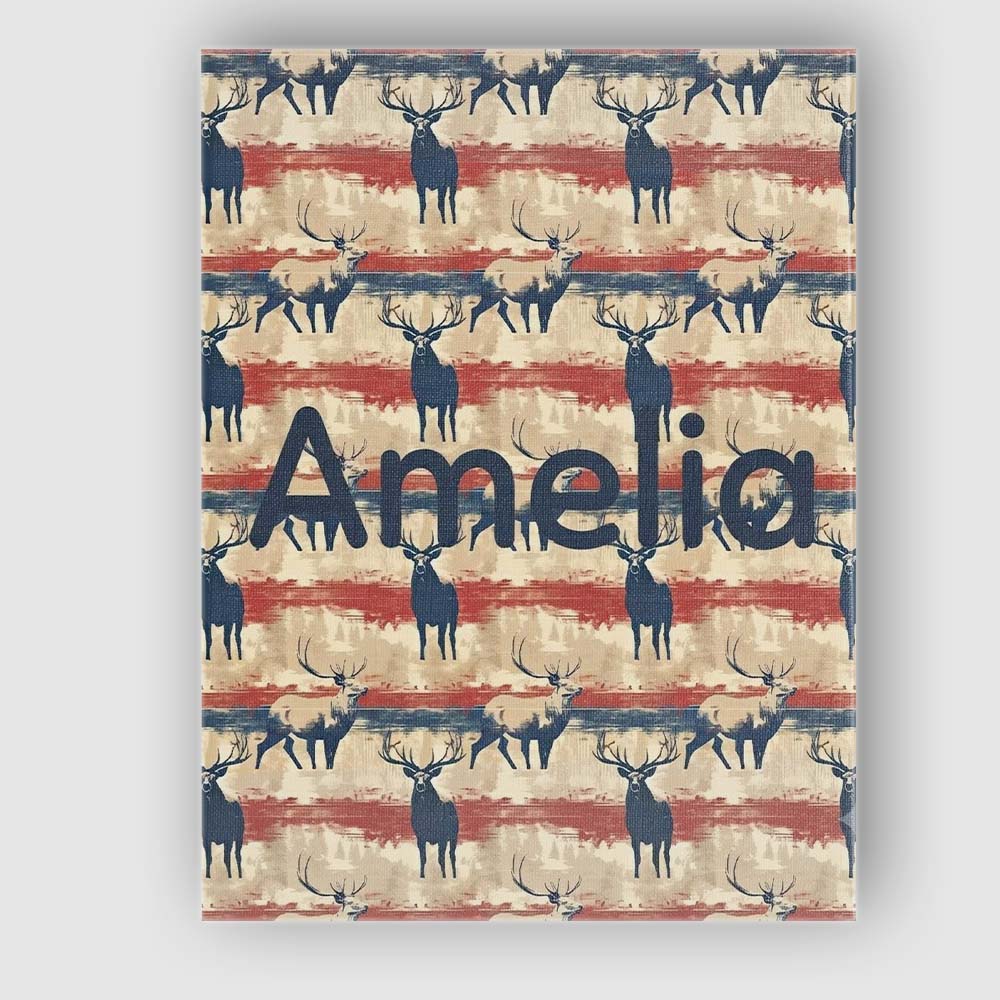 Personalised Name Rustic Deer Silhouettes Custom Unique Gift Idea Elegant Feature Canvas Wall Art Print Decor Picture Ready to Hang