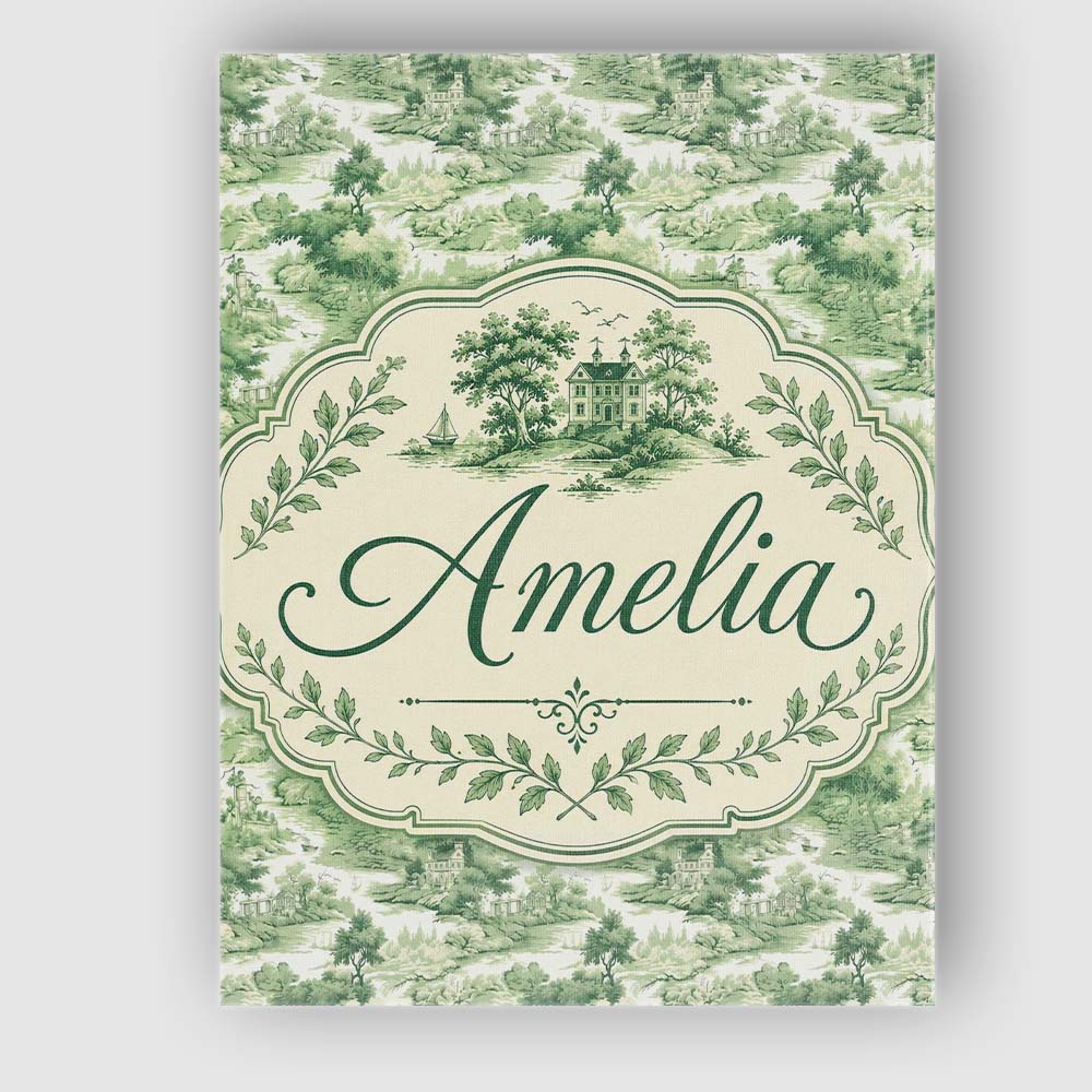 Personalised Name Soft Green Countryside Custom Unique Gift Idea Elegant Feature Canvas Wall Art Print Decor Picture Ready to Hang