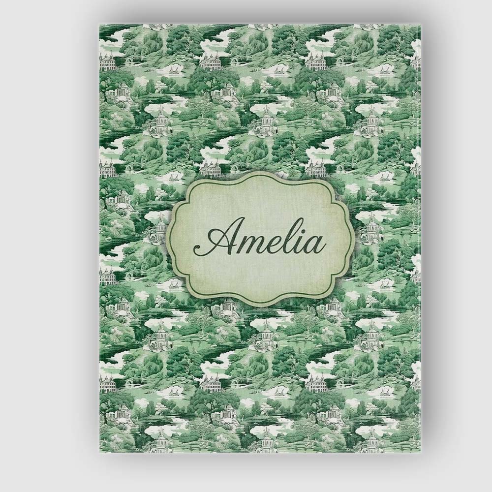 Personalised Name Bright Green Pastoral Custom Modern Room Accent Elegant Feature Canvas Wall Art Print Decor Picture Ready to Hang