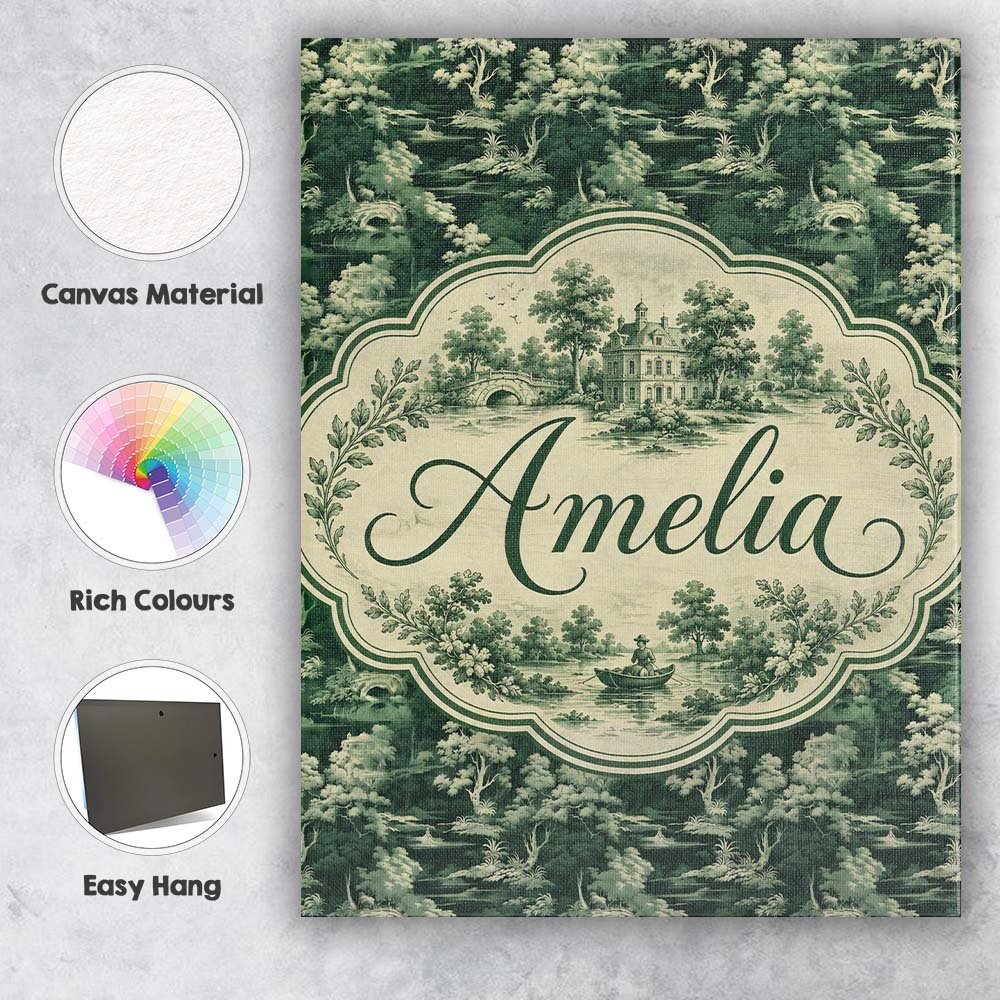 Personalised Name Mystical Woodland River Custom Unique Gift Idea Elegant Feature Canvas Wall Art Print Decor Picture Ready to Hang