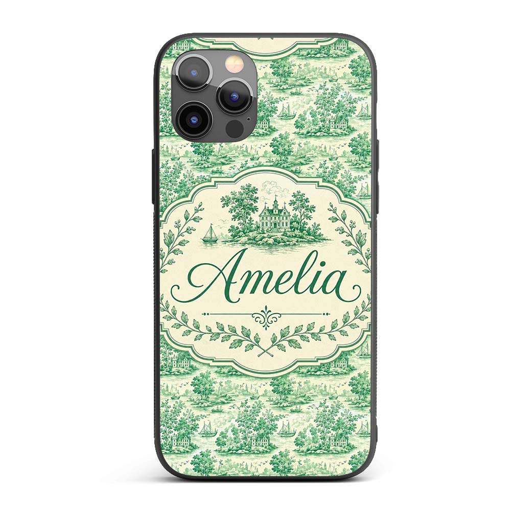 Classic Green Garden Landscape with Villas Scenic Custom Name Protective Phone Case Mobile Cover Durable Everyday Smartphone Shock Resistant