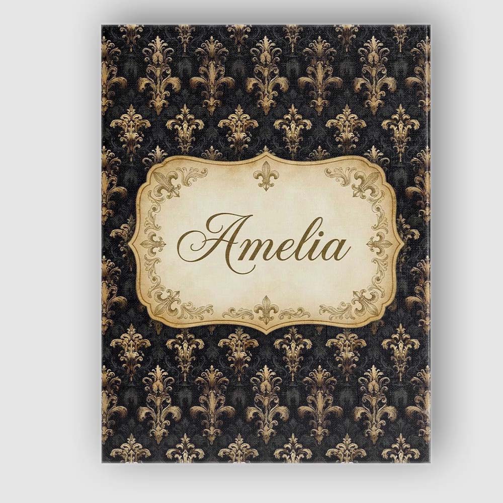 Personalised Name Classic Gold Black Custom Premium Decorative Design Modern Room Accent Canvas Wall Art Print Decor Picture Ready to Hang