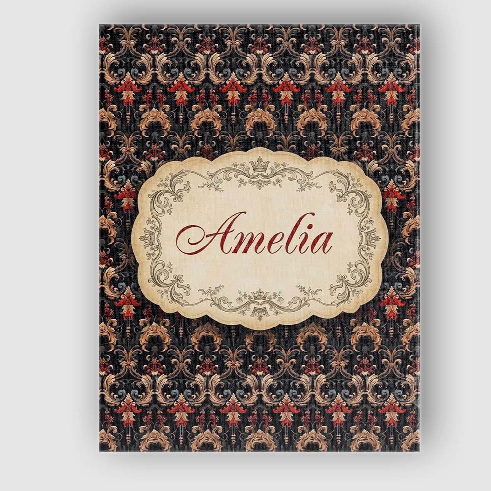 Personalised Name Luxury Black Red Gold Custom Modern Room Accent Elegant Feature Canvas Wall Art Print Decor Picture Ready to Hang