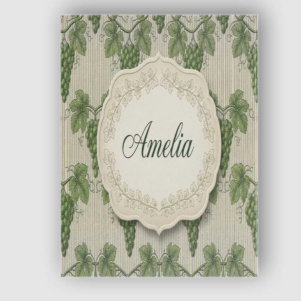 Personalised Name Lush Green Grape Cluster Custom Unique Gift Idea Elegant Feature Canvas Wall Art Print Decor Picture Ready to Hang