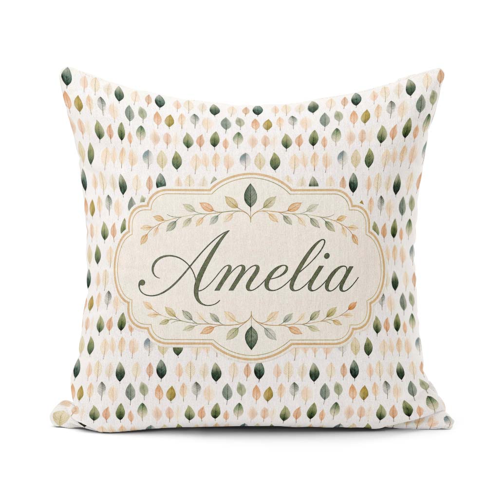 Custom Name Scattered Neutral Tone Elegant Seamless Pattern Name Square Filled Cushion Throw Pillow Sofa Bed Home Decor Zip Washable UK Made