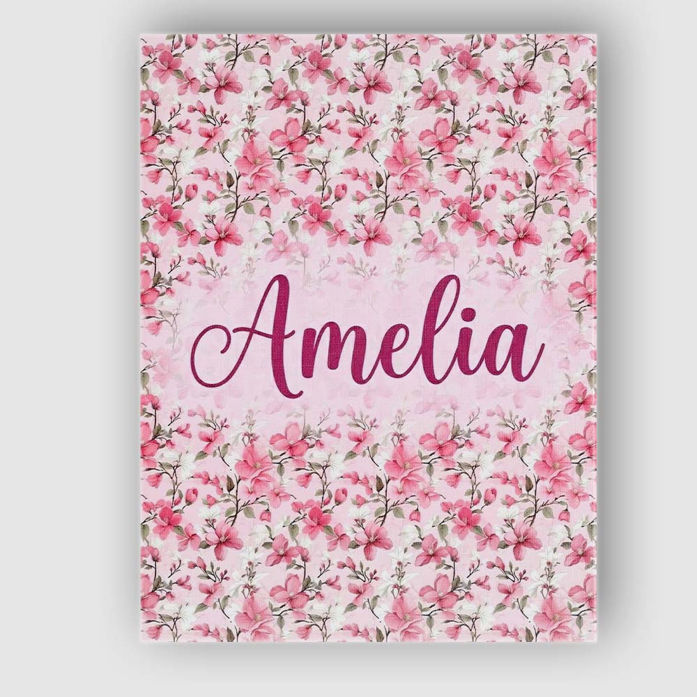 Personalised Name Soft Pink Magnolia Custom Premium Decorative Design Modern Room Accent Canvas Wall Art Print Decor Picture Ready to Hang