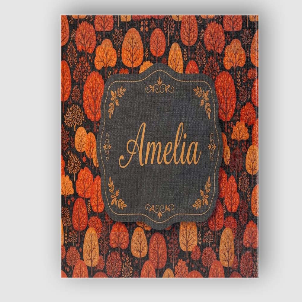 Personalised Name Autumn Leaves in Warm Custom Modern Room Accent Elegant Feature Canvas Wall Art Print Decor Picture Ready to Hang