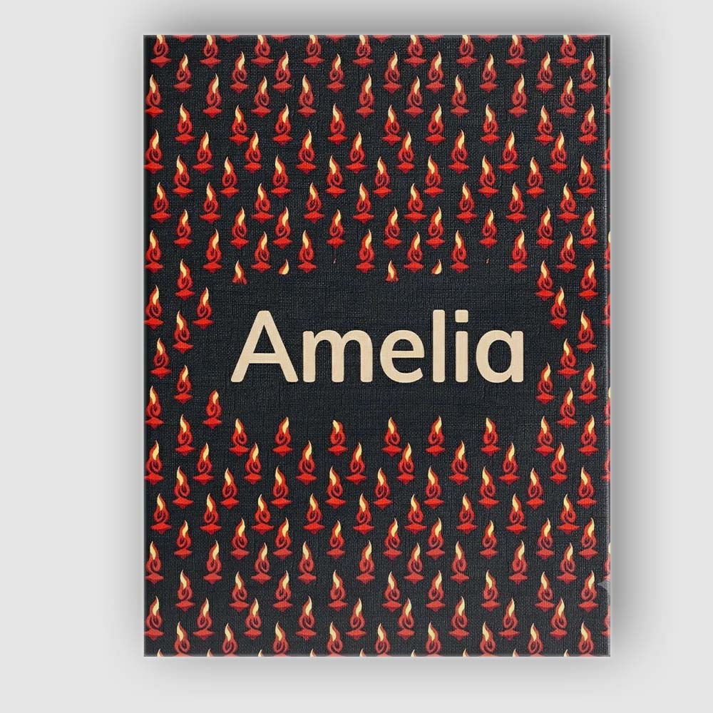 Personalised Name Minimal Red Flame on Dark Custom Bespoke Interior Contemporary Canvas Wall Art Print Decor Picture Ready to Hang
