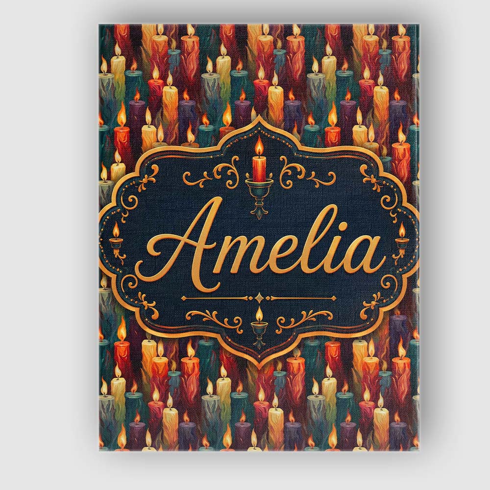 Personalised Name Vibrant Melted Wax Custom Premium Decorative Design Modern Room Accent Canvas Wall Art Print Decor Picture Ready to Hang