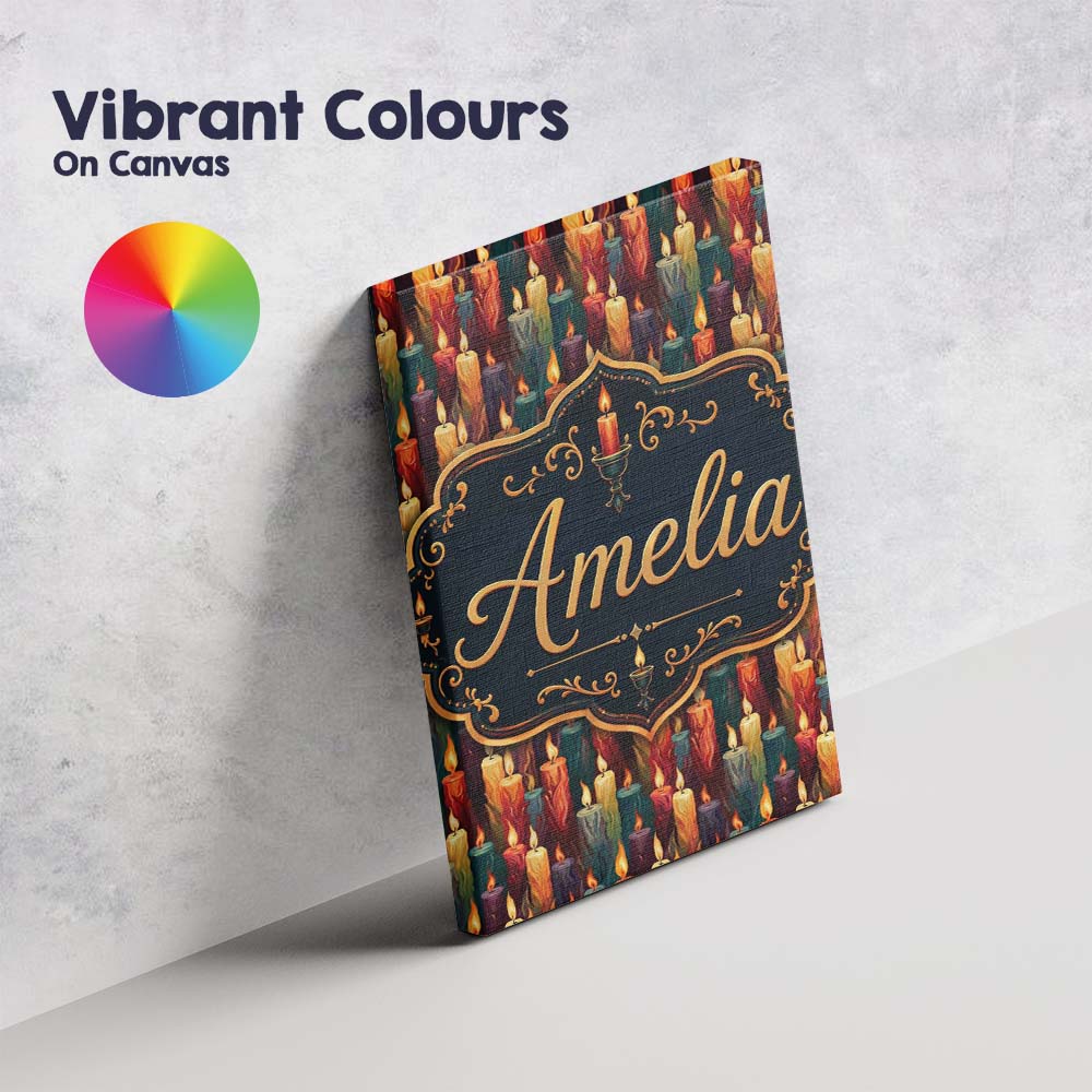 Personalised Name Vibrant Melted Wax Custom Premium Decorative Design Modern Room Accent Canvas Wall Art Print Decor Picture Ready to Hang