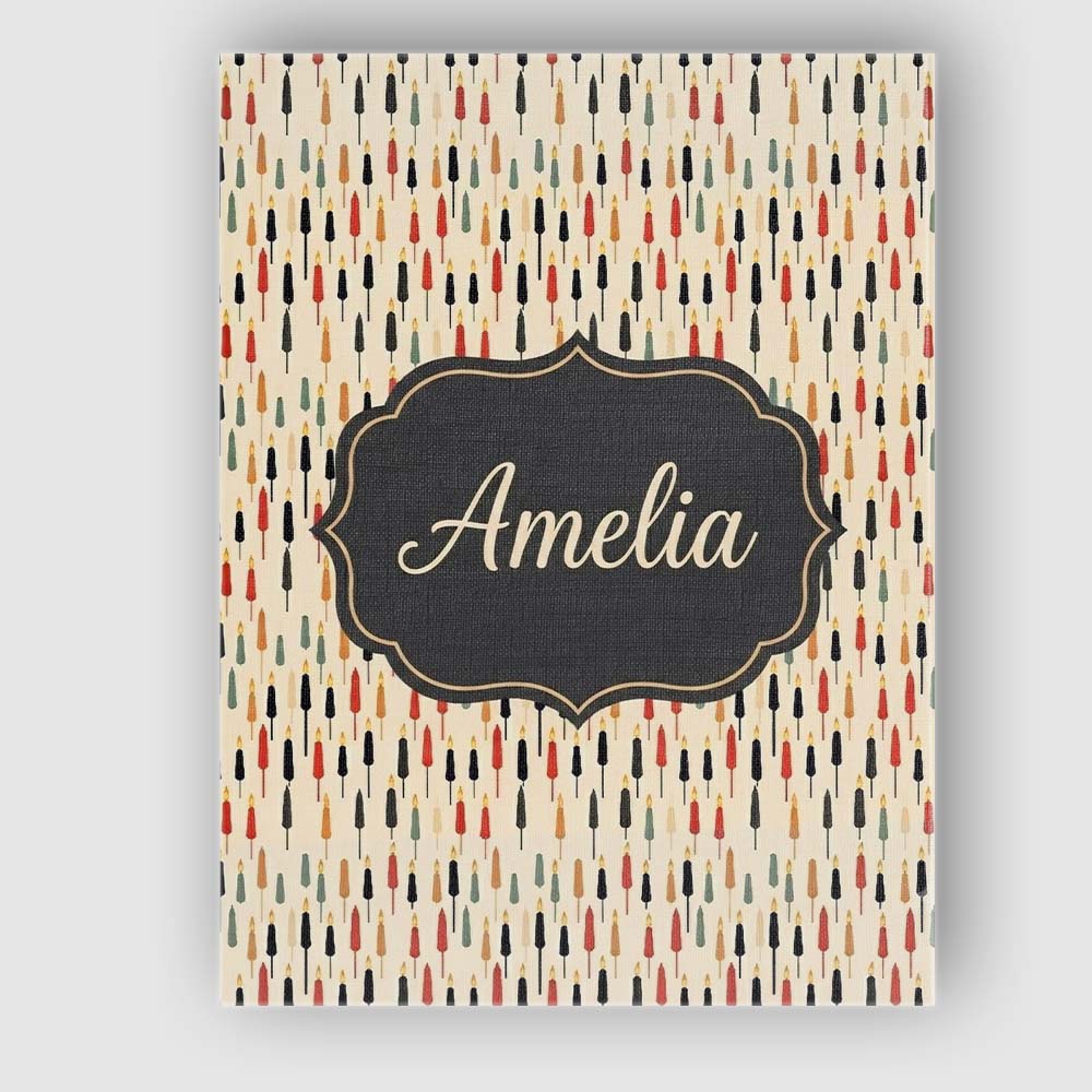 Personalised Name Minimal Tall Candle Custom Modern Room Accent Creative Decorator Style Canvas Wall Art Print Decor Picture Ready to Hang