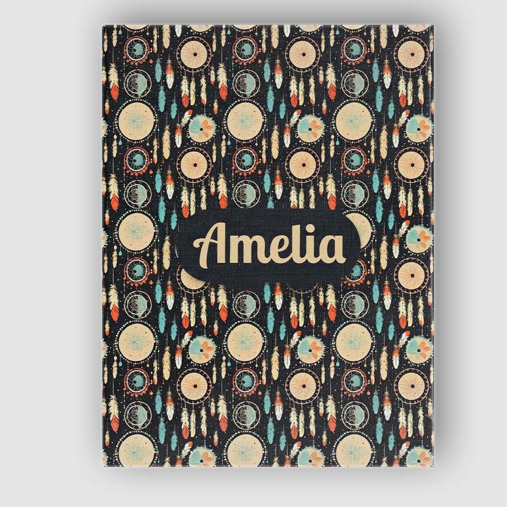 Personalised Name Dark Tribal Dreamcatcher Custom Unique Gift Idea Elegant Feature Canvas Wall Art Print Decor Picture Ready to Hang