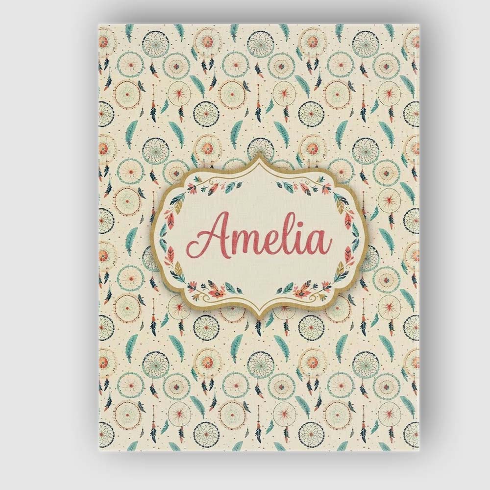 Personalised Name Minimal Dreamcatcher Custom Modern Room Accent Elegant Feature Canvas Wall Art Print Decor Picture Ready to Hang